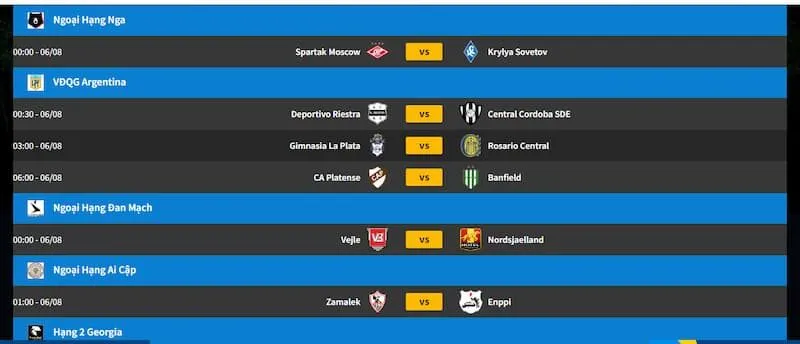 lịch thi đấu Giới thiệu về lịch thi đấu